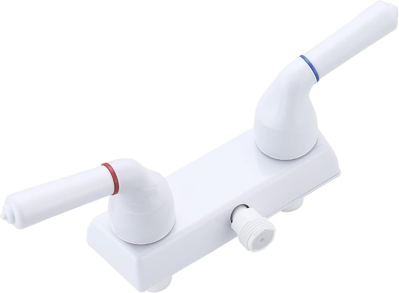 RV Shower Faucet 4" Camper Shower Valve Diverter Replacement with Hot/Cold Handles Compatible with Dura Faucet DF-SA100C (White)
